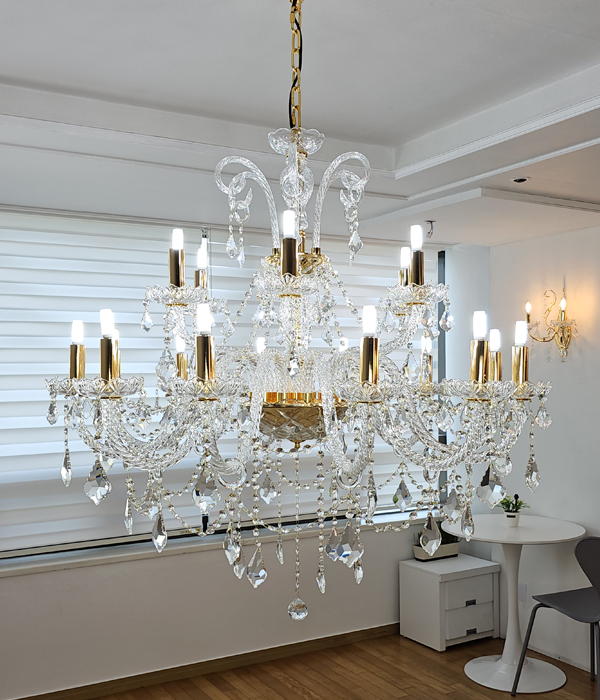 오리엔 36등(1500파이) 크리스탈거실등 샹들리에