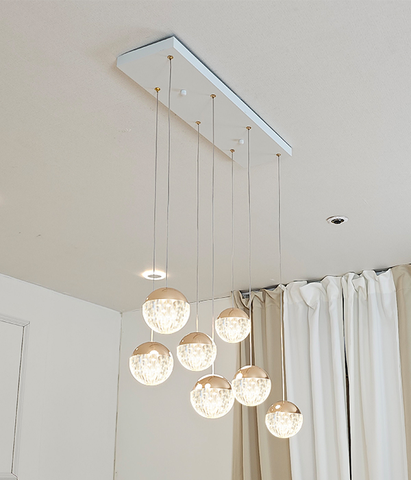 에그레 2줄 7등 식탁전등 LED식탁등